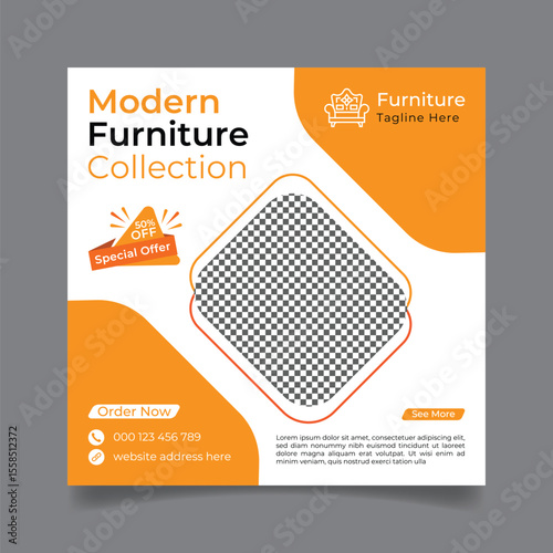 Minimalist furniture social media post template