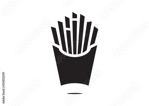 French fry Silhouette Vector Illustration