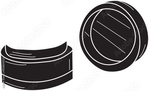 The Illustration of Jar Container Cream Line Art Open