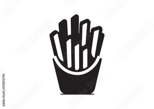 French fry Silhouette Vector Illustration