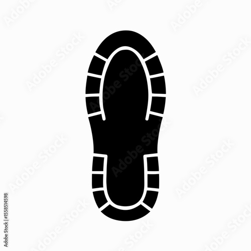 Shoe sole footprint icon filled – symbol of steps, travel and movement