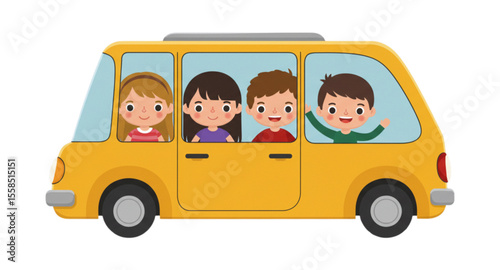 children in school bus