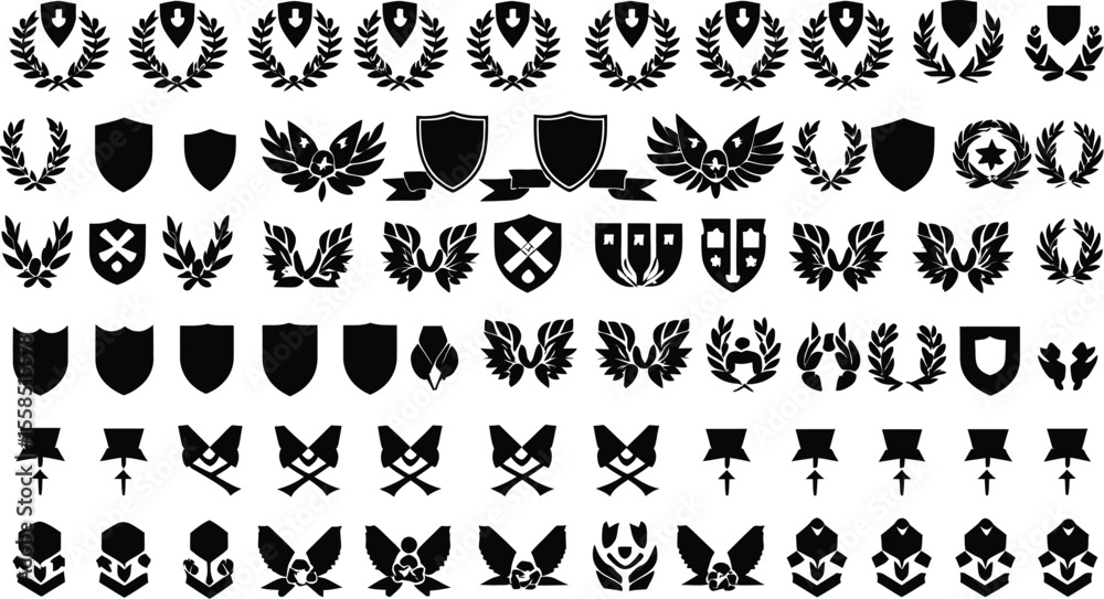 Naklejka premium Diverse Family Silhouettes Holding Hands Unity Love and Support Illustration