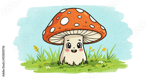 mushroom in the grass