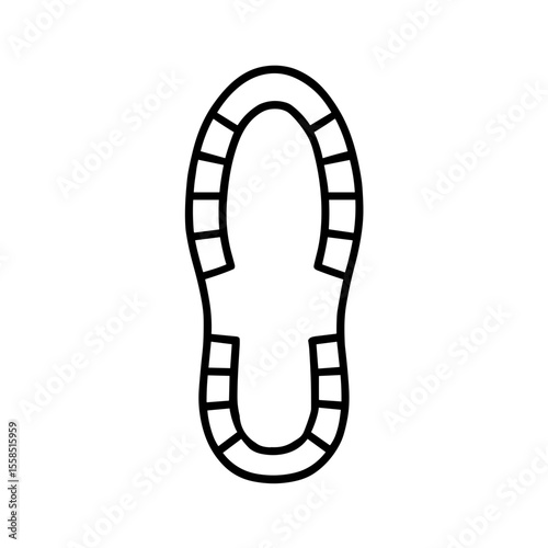 Shoe sole footprint icon outline – symbol of steps, travel and movement