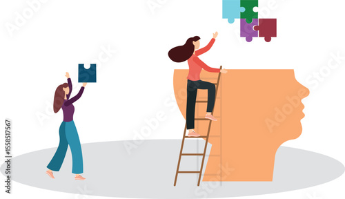 Offer solution to solve problem, consultant or manager advice to team member,flat characters.