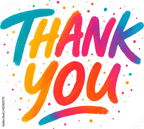 thank you colorful typography
