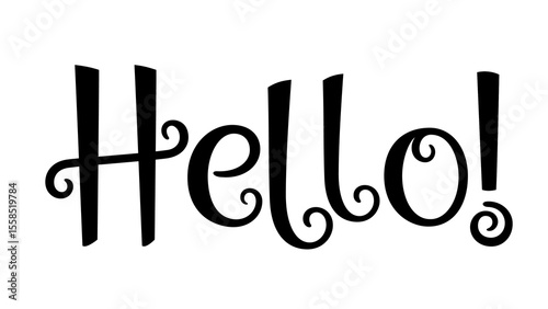 HELLO! black vector hand lettering banner
