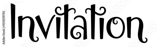 INVITATION black vector hand lettering banner