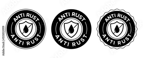 Anti-Rust logo badge vector, anti-rust badge labels, anti-rust stamp