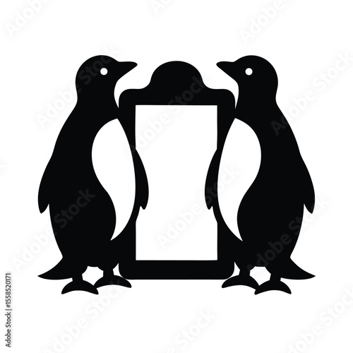 Penguin Silhouette Frames for Waddling Holiday Themed Photos