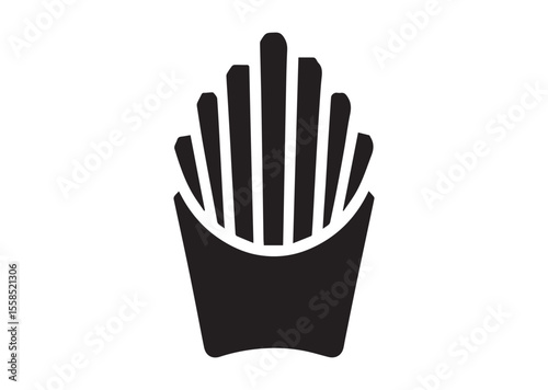 French fry Silhouette Vector Illustration
