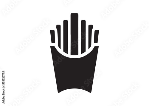 French fry Silhouette Vector Illustration