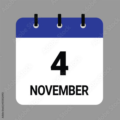 NOVEMBER-04- Daily Calendar Icon - White Background