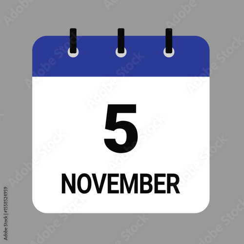 NOVEMBER-05- Daily Calendar Icon - White Background
