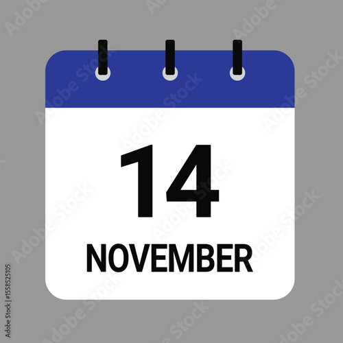 NOVEMBER-14- Daily Calendar Icon - White Background