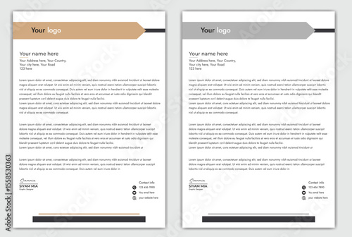 Abstract Corporate Business Style Letterhead Design Vector Template For Your Project. Simple And Clean Print Ready Design, Elegant Flat Design Vector Illustration.