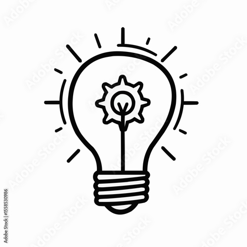 Light bulb with gears symbolizing innovation and creativity  