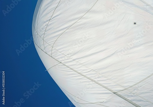 Close-up of White Sail Against a Clear Blue Sky