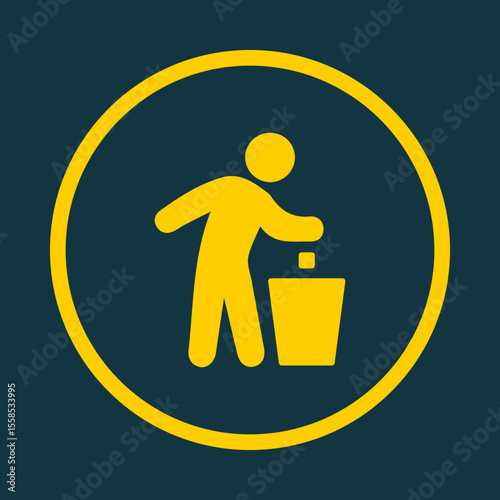 Litter in Bin trendy vector art design pretty amazing design colorful useful illustration
