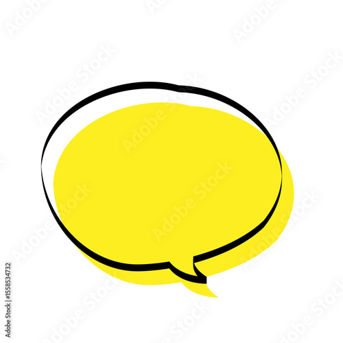 手描きの吹き出し_線画+塗り｜Hand-drawn speech bubble_line + fill