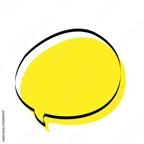 手描きの吹き出し_線画+塗り｜Hand-drawn speech bubble_line + fill