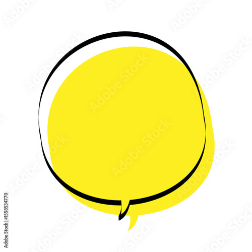 手描きの吹き出し_線画+塗り｜Hand-drawn speech bubble_line + fill