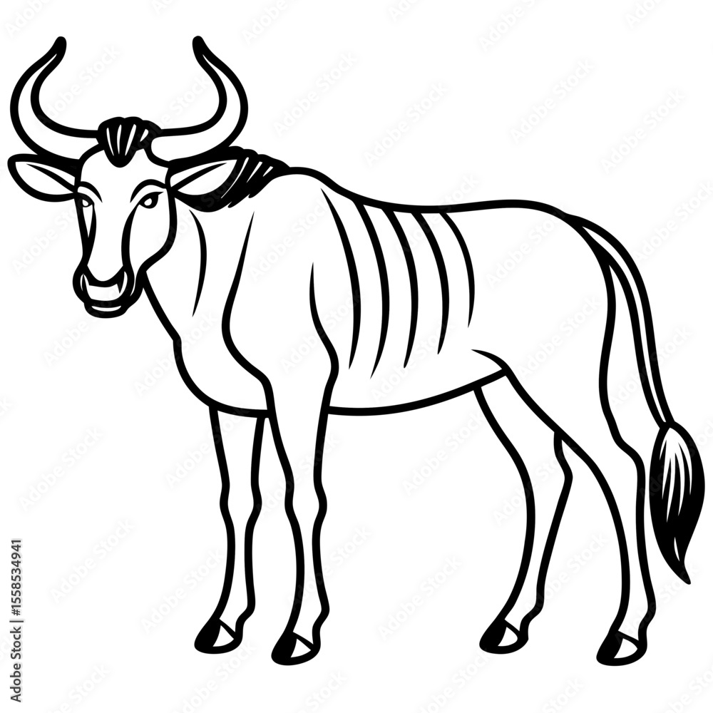 Fototapeta premium Elegant Wildebeest Linear Design
