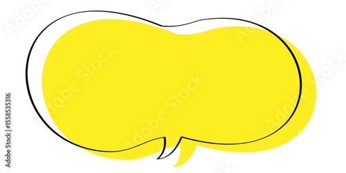 手描きの吹き出し_線画+塗り｜Hand-drawn speech bubble_line + fill