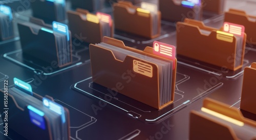 Digital File Organization for Efficient Data Management, Futuristic Filing System for Enhanced Productivity and Security