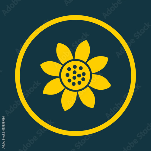 Sunflower trendy vector art design charming amazing design colorful useful illustration