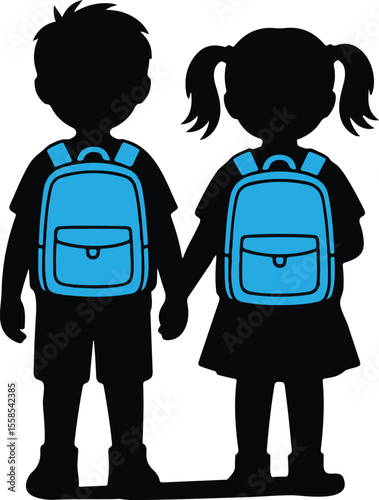 Man girl students classmates pictogram icon