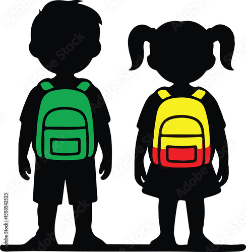 Man girl students classmates pictogram icon