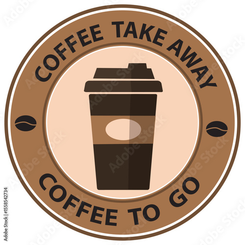 Coffee take away  coffee to go sticker icon sign,vector