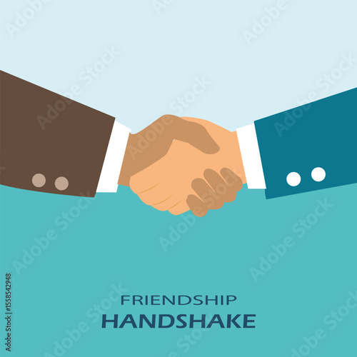 friendship handshake flat style, business successful concept, vector