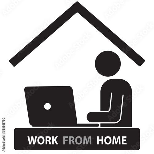 work from home stay home icon sign lockdown icon quarantine. vector