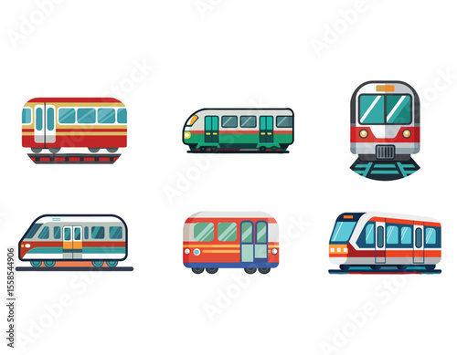 Front view of train icon on tracks vector illustration silhouette