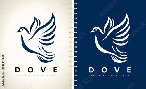 Dove Bird logo vector. Animal design