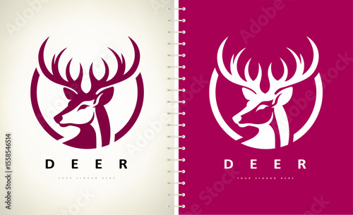 Deer head logo vector. Animal design