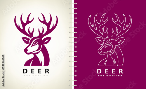 Deer head logo vector. Animal design
