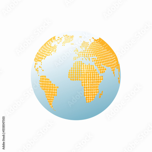 World Map Abstract: A modern illustration depicts the Earth. This represents global connectivity and awareness. This abstract design symbolizes our interconnected world.