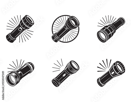 flashlight icon silhouette vector illustration