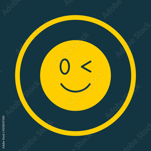 Winking Face trendy vector art design glorious amazing design colorful useful illustration
