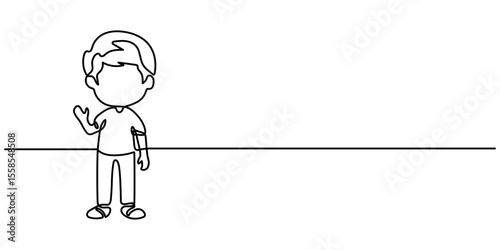 little boy continuous one line drawing, Continuous one line drawing of cute baby boy sitting. one continuous drawing line,  childhood, newborn, new life, son, daughter, motherhood, baby, crawl. 