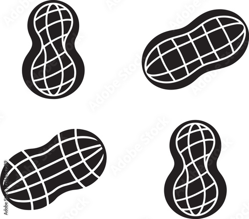 Peanuts background set collection icon peanuts vector