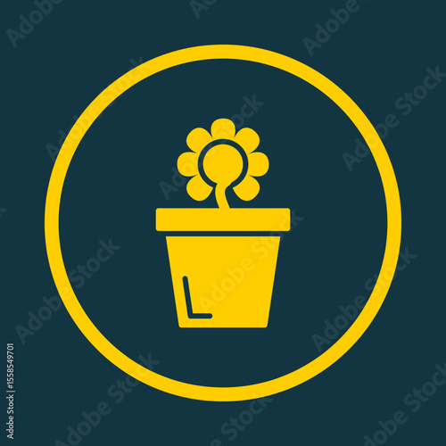 Flower Pot trendy vector art design magnificent amazing design colorful useful illustration