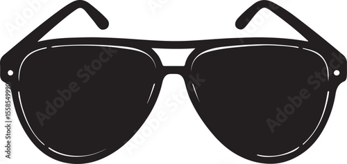 black sunglasses on white background