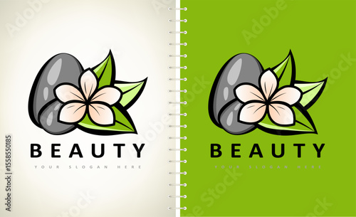 Spa salon logo vector. Flower and leaves design