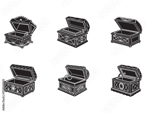 ultrasonic jewelry box icon silhouette vector illustration