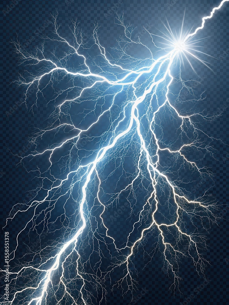 Fototapeta premium Powerful branching circuit lines mimicking lightning
